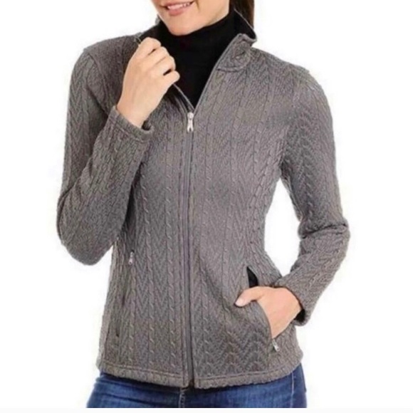 Spyder Jackets & Blazers - Spyder Grey Cable Knit Fleece Lined Jacket Sz. XL